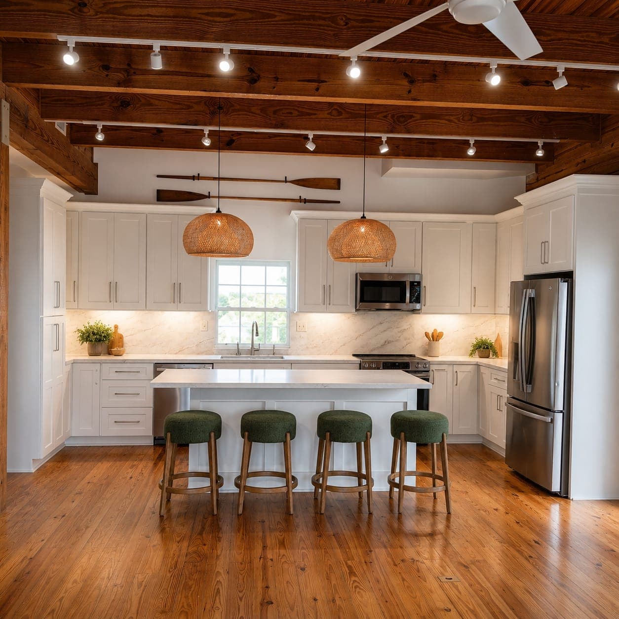 Remodeled Galveston kitchen with new cabinetry